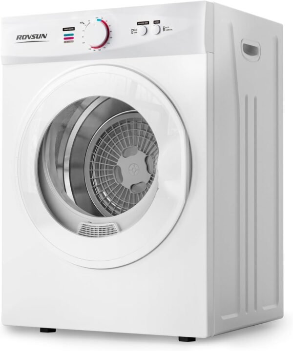 VINGLI 1.8 Cu.Ft Portable Clothes Dryer, Front Load Dryer Machine, Compact Laundry Dryer with Stainless Steel Tub for Apartment, Home, Dorm