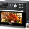 Kitchen in the Box 32QT Digital Air Fryer Toaster Oven Combo, 21-in-1 Convection Oven with Rotisserie & Dehydrate, Family-Size Countertop Oven with 6 Accessories, 1800W, Black
